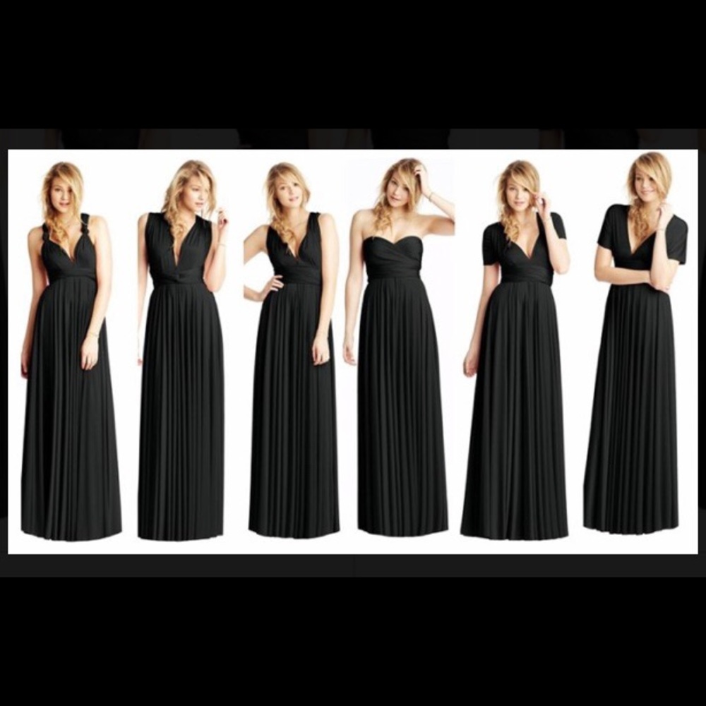 Twobirds dress black bridesmaid classic ballgown